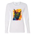 thumbnail image 2 of Cute Colorful Rainbow Doberman Dog Dog Lover Womens Graphic Long Sleeve T-Shirt, White, 2XL, 2 of 3
