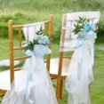 thumbnail image 3 of AMERTEER Wedding Chair Decorations Set Wedding Chair Signs Floral Wedding Flowers Wedding Aisle Chair Decorations Artificial Flowers with Chiffon Ribbons for Wedding Ceremony Party, 3 of 5