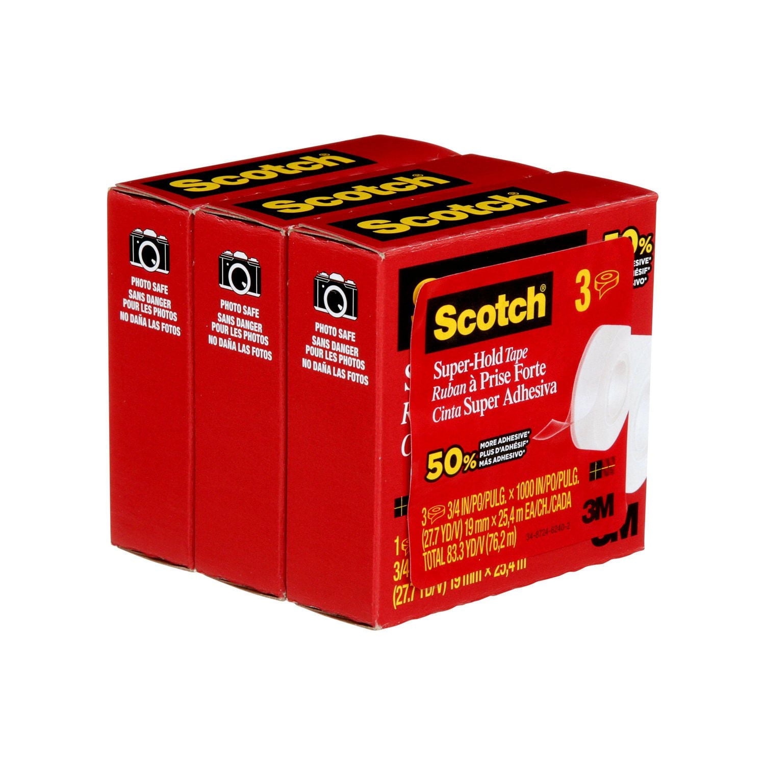 Scotch® Super-Hold Tape 700K3-ESF-RP4, 3/Pack, 3 Per Pack