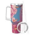 thumbnail image 2 of Haiem Pink Parrot Tropical Blossoms Printed 40OZ Ice Bully With Handle - Portable for Hot & Cold Drinks, Travel, Gym, Home, and Outdoor Activities, 2 of 8