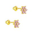 thumbnail image 2 of 18k Gold Plated Flower Baby Earrings Screw Back Kids 5mm, 2 of 5