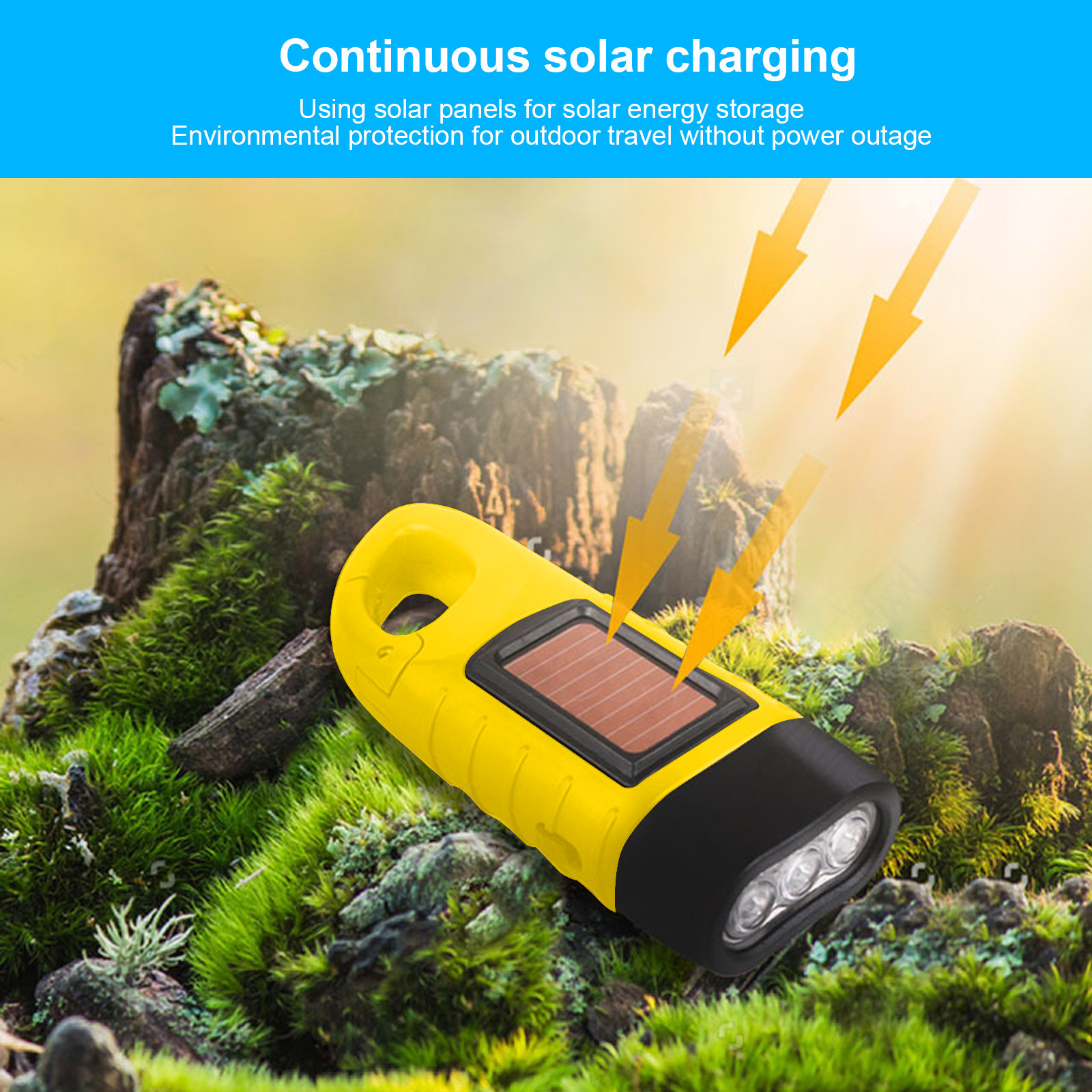 Lampe Torche Solaire Porte-clés - 6x4 Cm - LED Rechargeable - Pour Camping, Randonnée, Urgence