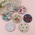 thumbnail image 3 of 2pcs Vintage Flowers Coasters for Drinks Minimalist Style Leaves Anti Slip Round Car Cup Holder Women's Car Interior Accessories, 3 of 16