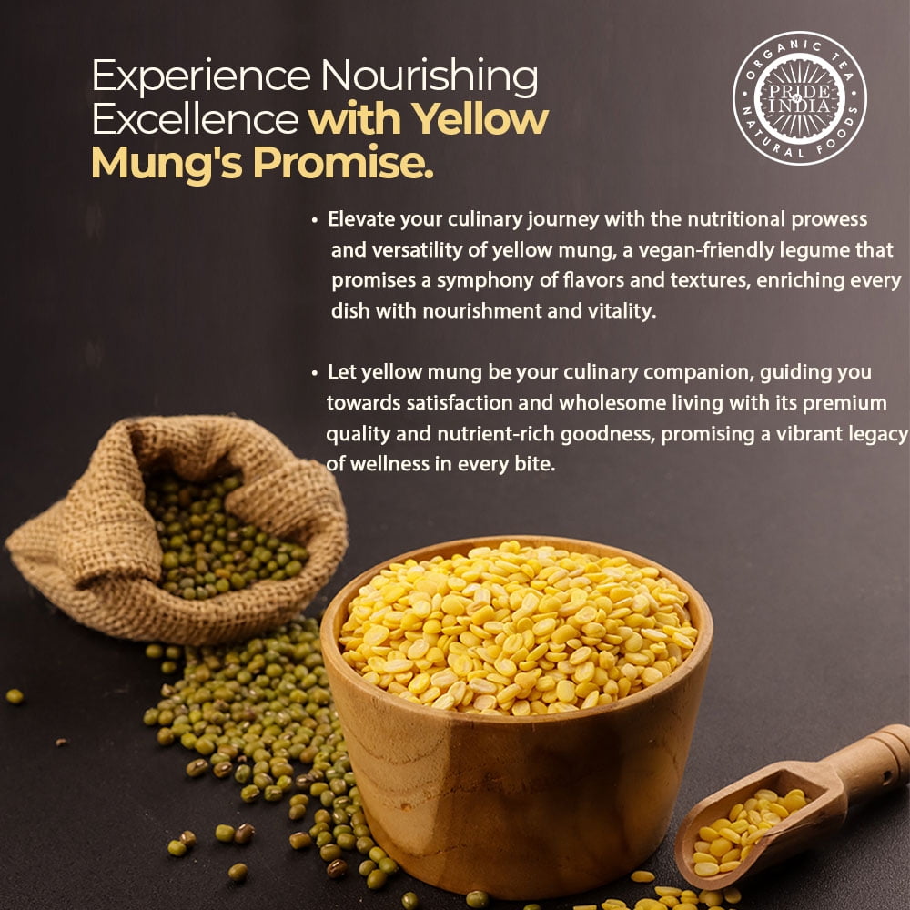 Pride of India Split Yellow Mung Beans, 1.5 lbs Jar, Natural Moong Dal Lentils, Vegan, Gluten Free