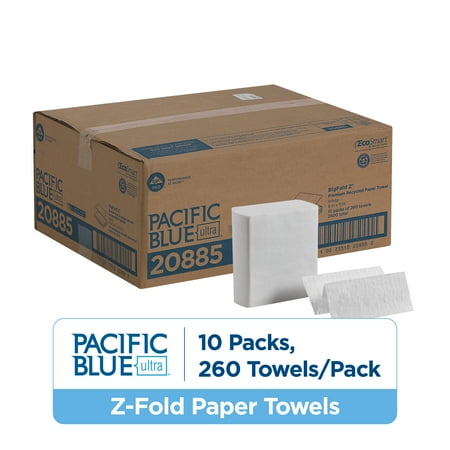 Pacific Blue Ultra® Z-Fold Paper Towels by GP PRO (Georgia-Pacific), White, 2,600 Towels Per Case