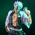thumbnail image 6 of Sanemi Shinazugawa Figure Kimetsu No Yaiba Demon Figures Monster Slayer Action Figure Ghost Slayer Anime Figure for Collection Desk Decor Green+white, 6 of 7