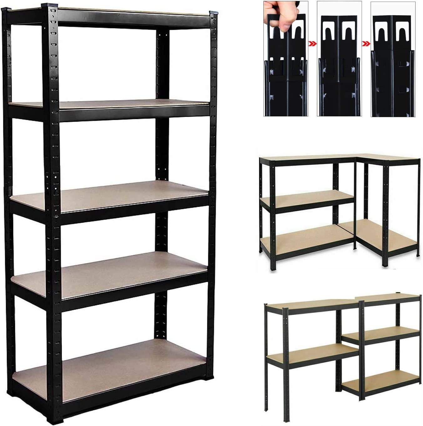 Dayplus Heavy Duty 5 Shelf Tier Industrial Shelving Metal Frame Garage