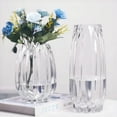 thumbnail image 5 of Large Flower Vase,11 inch,GIDARY Thickened Clear Ribbed Glass Vase for Bookshelf,Dinner Table,Indoor Office Desktop,Meeting Room,Home Christmas Day Decoration, 5 of 7