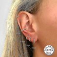 thumbnail image 3 of Pendientes redondos con forma de círculo de circonita transparente de plata esterlina 925 de Jianghuo para mujer, para fiestas, bodas, pendientes con dije de hebilla de hueso de oreja, joyería ------C, 3 of 3
