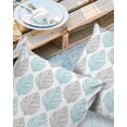 thumbnail image 2 of Pack of 2 Outdoor Pillow Covers, Grey and Turquoise Olive Leaf Texture Watercolor Hand Drawn Waterproof Square Throw Pillowcase Cushion Decorative Pillow Covers for Couch Patio Tent, 18x18 in, 2 of 6
