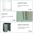 thumbnail image 3 of Aurlrtil 5 x 3FT Outdoor Metal Storage Shed Transparent Plate Gray, 3 of 9