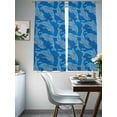 thumbnail image 6 of Blue Abstract Dolphin Sheer Curtains for Living Room Bedroom, Curves Ocean Waves Ethnic Style Light Filtering Sheer Curtain Rod Pocket Voile Window Treaments Drapes, 52 x 63 Inches, 6 of 9