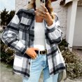 thumbnail image 1 of Pntutb Señoras Invierno Sin Capucha A Cuadros Solapa Camisa De Manga Larga Casual Top Chaqueta Liquidación Pntutb Pntutb-4817, 1 of 5