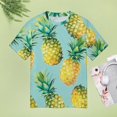 thumbnail image 4 of Lunarable Pineapple Womens Tops Women's Fashion Casual Short Sleeve Flower Print Round Neck Pullover Top Blouse, 4 of 6