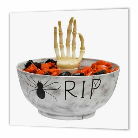 3dRose Halloween RIP Candy Bowl, Iron On Heat Transfer, 10 by 10-inch, For White Material