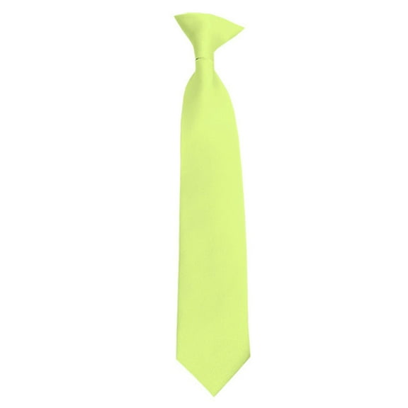 Solid Pear Green Boy's 14" Clip On Tie Age 7 to 10 Years Old