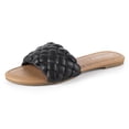 thumbnail image 1 of Sandalia FITORY para mujer, plana y sin cordones, con correa trenzada, color negro 7, 1 of 9