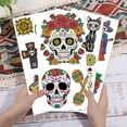 thumbnail image 4 of 4 Sheets Sugar Furniture Transfers Stickers 6x12inch Day of The Dead Rub on Transfer UV Self-Adhesive Stickers Wall Art Craft, 4 of 7
