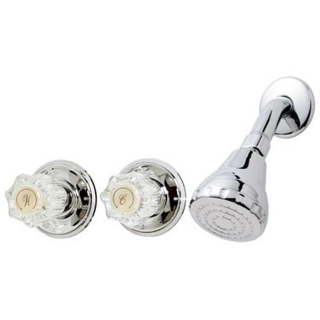 Homewerks Worldwide 210526 2 Acrylic Hand Bay Pointe Shower Faucet, Chrome