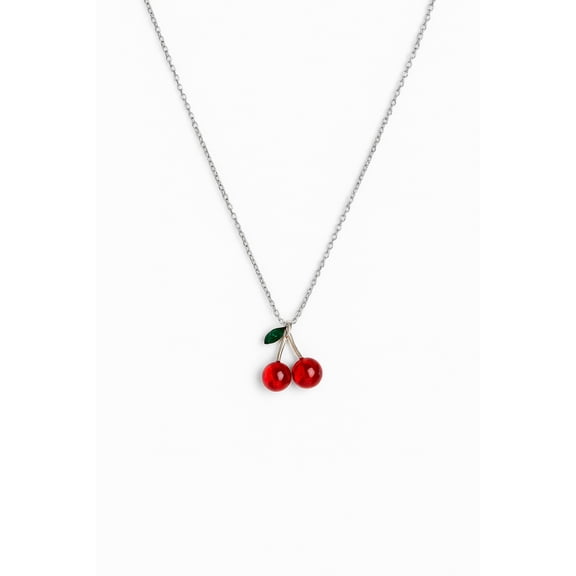 Topped Off With A Cherry Dainty Pendant Necklace