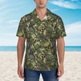 thumbnail image 4 of Lsque Green Skulls pattern Hawaiian Shirt for Men, Unisex Summer Beach Casual Short Sleeve Button Down Shirts-Medium, 4 of 9