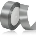 thumbnail image 1 of LAICAIW Solid Color Grey Satin Ribbon, 1 Inches x 25 Yards Fabric Satin Ribbon for Gift Wrapping, Crafts, Hair Bows Making, Wreath, Wedding Party Decoration and Other Sewing Projects, 1 of 7