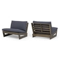 thumbnail image 2 of GDF Studio Elloree Outdoor Acacia Wood Club Chairs with Cushions, Set of 2, Gray and Dark Gray, 2 of 9