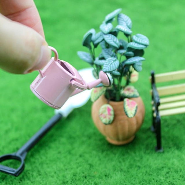 Regadera en miniatura Yotijar 1:12 rosa adornos