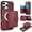 Winered, variant on ELEHOLD Case for iPhone 13, 2-in-1 Magnetic Shockproof Leather Wallet Flip Case Cover, Detachable Card Holder with Stand,Black