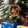 thumbnail image 3 of Christmas Pendant - Acrylic Animal Tree Hole Design, Forest Animal Decoration, Lightweight and Durable, Perfect Hanging Decor for Christmas Tree, Home and Farm Ornaments, 1pcs, 3 of 5