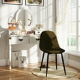 thumbnail image 4 of Homy Casa Set of 4 Armless Upholstered Side Chairs for Living Room Bedroom Reception, Green Fabric, 4 of 9