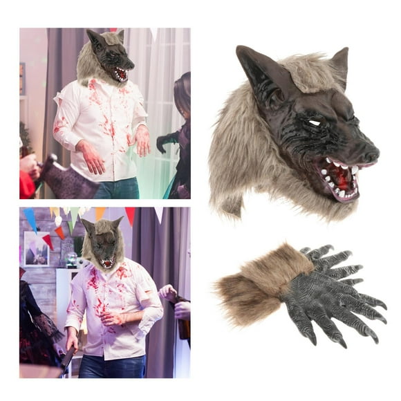 Máscara de hombre Salvador Máscara de Novedad disfraz cómoda Cosplay para carnavales con Guantes grandes