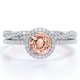 thumbnail image 1 of JeenMata Anillo Nupcial con Diseño Infinito de Pavé de Moissanita y Morganita de Talla Brillante Redonda de 1,5 Quilates Engastado con Halo de Cuatro Puntas Engastado en Plata, 1 of 6