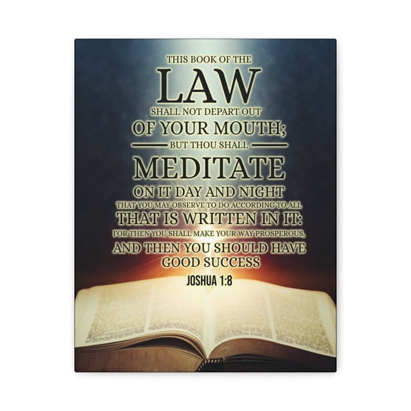 Scripture Walls Book of the Law Joshua 1:8 Bible Verse Canvas Christian Wall Art Ready to Hang Unframed