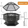 thumbnail image 5 of 28 Inch Hex-Shaped Fire Pit,  Fire Pits for Outside with Spark Screen&,Metal Hexagon Outdoor Firepit for Backyard,Bonfire,Patio,Party,Garden,Picnic and Camping(28'' Black), 5 of 6