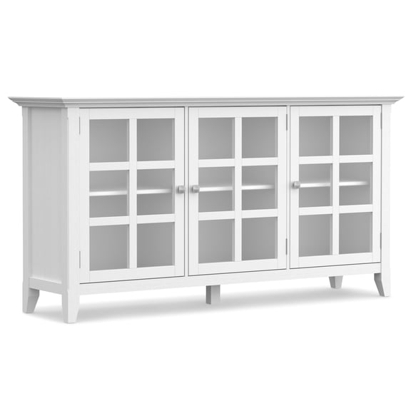 Acadian SOLID WOOD 62 inch Wide Transitional Wide Storage Cabinet in White