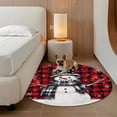 thumbnail image 2 of Round Rugs 8Ft, Red Black Plaid Snowman Christmas Round Area Rug Washable Indoor Throw Carpet, Xmas Snowflake Birds Large Non Slip Circle Rug for Kids Room RV Home Decor Aesthetic, 2 of 8