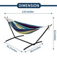 thumbnail image 2 of COZONY 2-Person Hammock with Steel Stand, 450lb Capacity, Portable Cotton Rope Bed, Carry Bag Included, 2 of 24