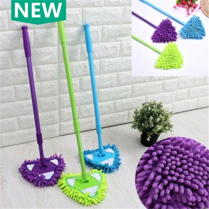 Mop Adjustable Retractable Cleaning Mop 180 Degree Triangular Cleaning Mop Convenient Household Cleaning Tools for Wall Ceiling Floor Bedroom Bathroom