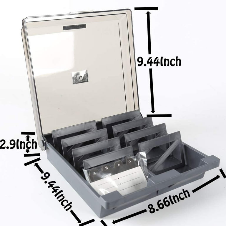 Large Capacity Business Card Organizer Case with Plastic Dividers