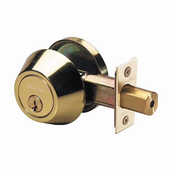 Master Lock Deadbolt,Polished Brass,Single Cylinder DS0603KA