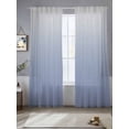 thumbnail image 3 of Ombre Grey Blue Semi Sheer Curtains 84 Inch Length 2 Panels Set, Abstract Art Sheer Kitchen Curtain Privacy Voile Window Curtain for Living Room Bedroom Rod Pocket Drapes, 3 of 7