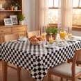 thumbnail image 3 of Sm:)e Plastic Table Cloth Disposable 3 Pack, 54 x 108 Inch, Black White Checked, for Party Picnic Wedding, 3 of 8
