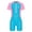 Pink Blue, variant on TiaoBug Kids UPF 50  Rash Guard Swimsuit Girls Boys Short Sleeve Boyleg Sport Surfing Bathing Suit Pink-A 150