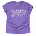 thumbnail image 2 of Women's Floral Tee Wildflower Graphic T Shirt Summer Flower Casual Loose Top Crew Neck Short Sleeve Shirts Tees (Light Purple-Medium), 2 of 7