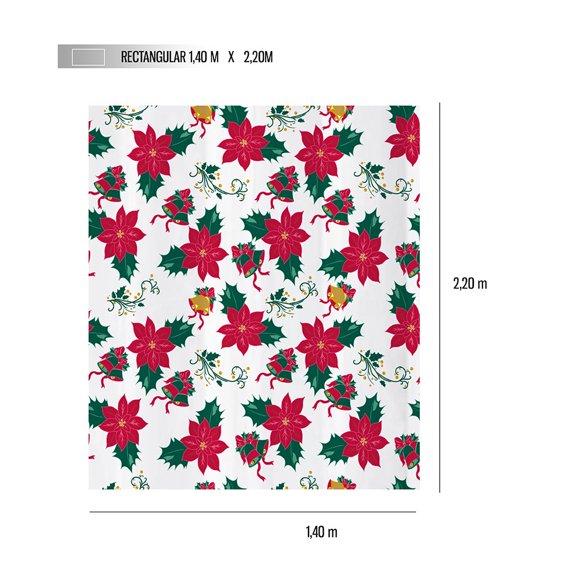 Mantel Rectangular Mobi Navidad Alegre Nochebuena