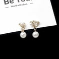 thumbnail image 2 of DPTALR Ladies Diamond Pearl Earrings Jewelry 1Pair, 2 of 3