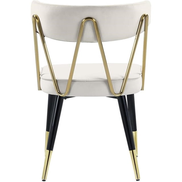 Meridian Furniture Rheingold Velvet Dining Chair, Cream (Set of 2)