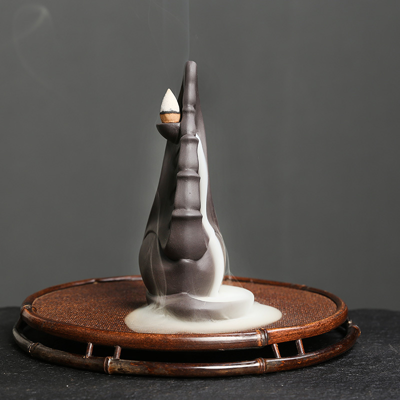 Backflow Incense Burner Creative Swan Incense Stick Holder Reverse Flow Censer Incense Waterfall Burner Ornament for Home Office Yoga Temple