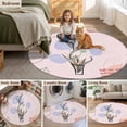 thumbnail image 5 of Round Area Rug 4ft Abstract Plant Mid Century Boho Style Area Rugs Washable Low Pile Floor Carpet for Bedroom, Morandi Color Abstract Geometric Non Slip Soft Rugs for Living Room Entryway Dining Room, 5 of 9